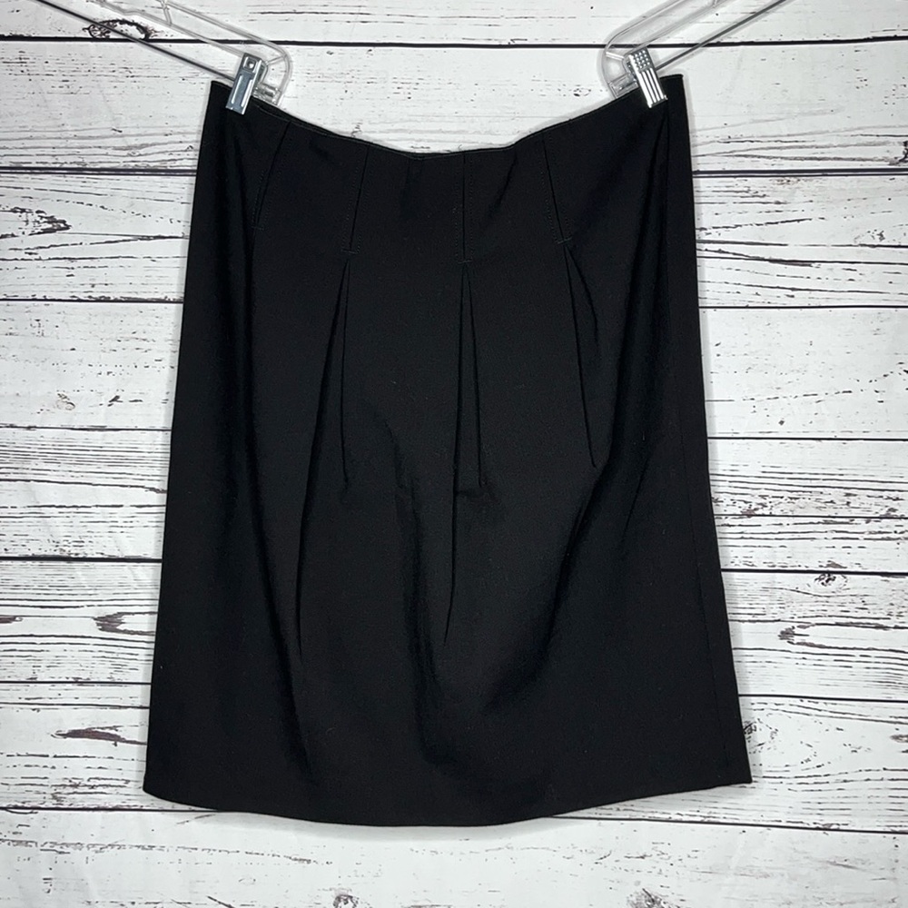 Magaschoni Collection NWT Size 14 Black Inverted Pleat Wool Blend Pencil Skirt